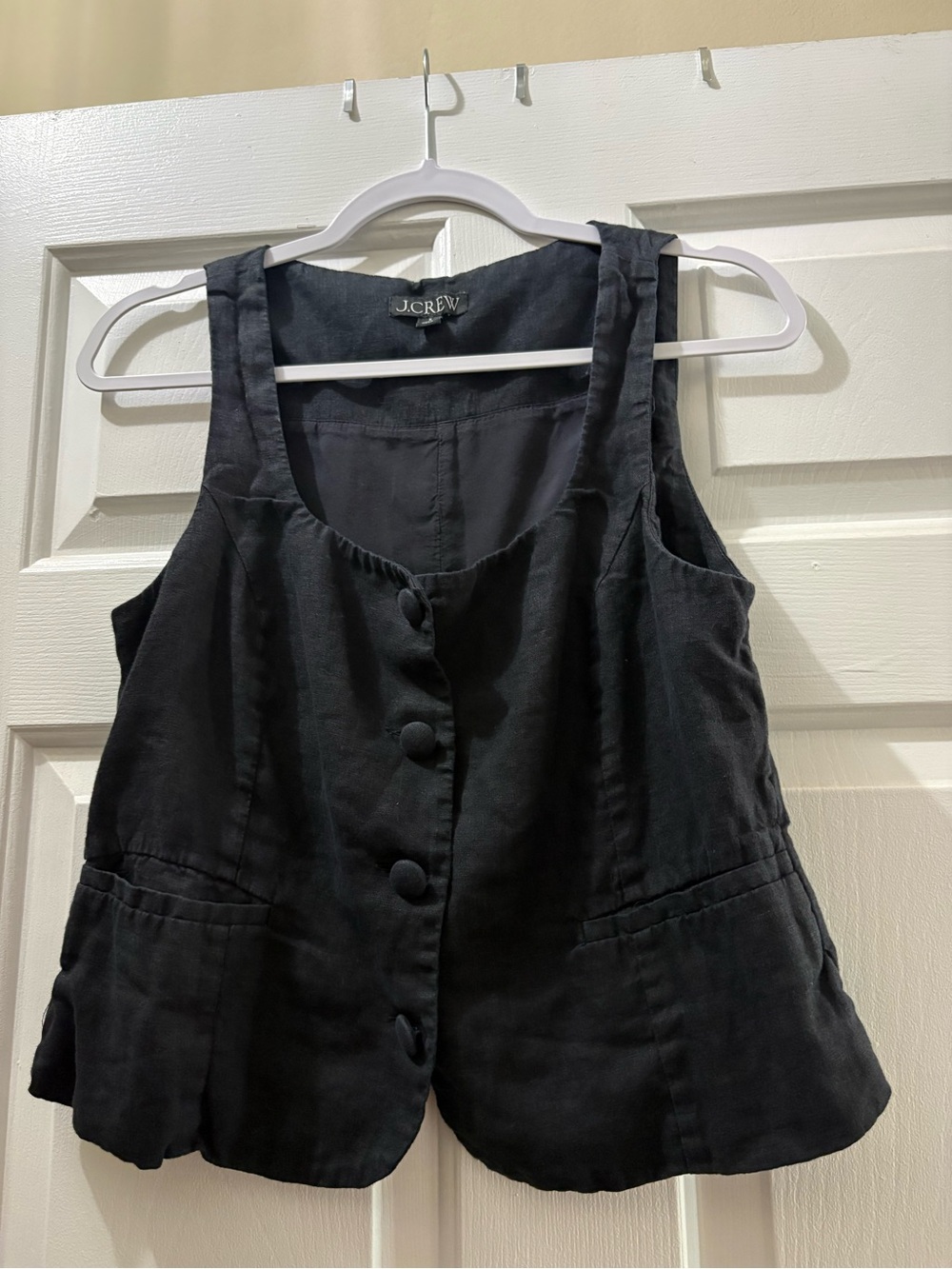 Mainline J. Crew Scoopneck Linen-Blend Vest